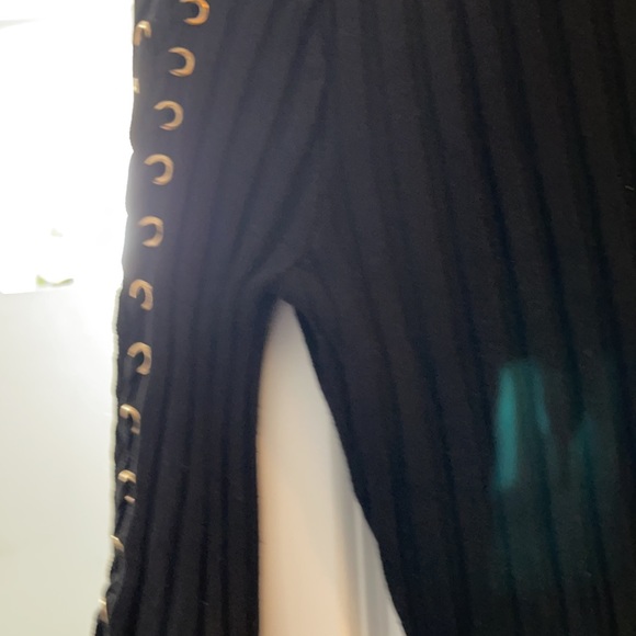 Fashion Nova Medium Body con Black  Sweater dress with gold detailing & ties - Picture 2 of 6